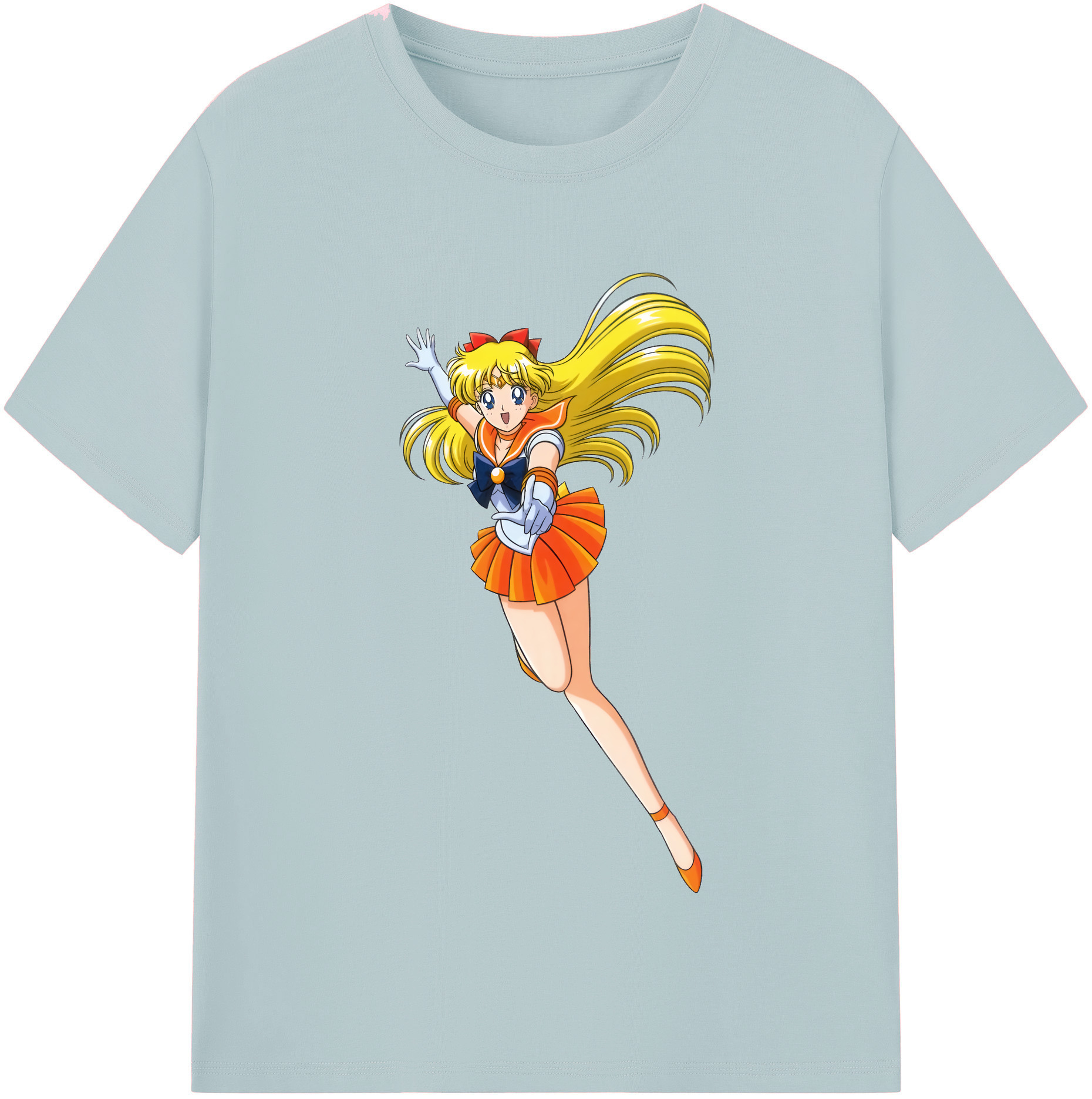 （画像用） 美少女戦士セーラームーン 愛野 美奈子 あいの みなこ Sailor Moon Aino Minako 綿100％半袖Tシャツ（フロントプリント）